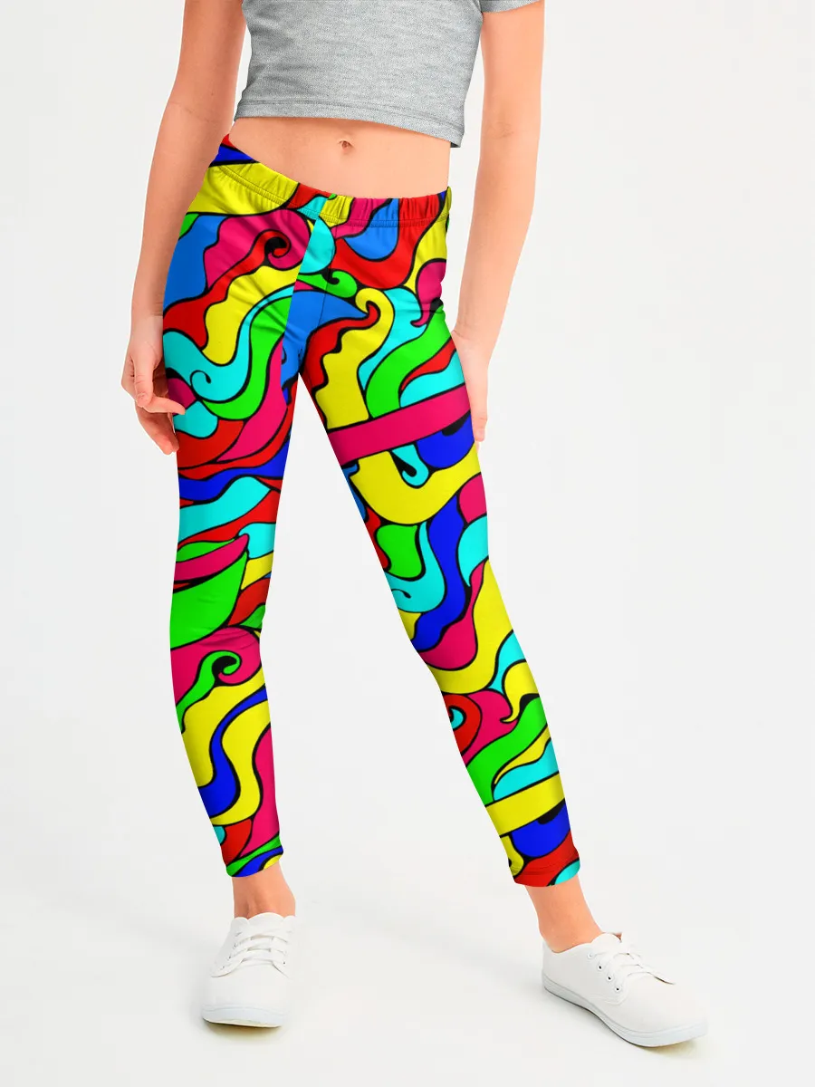 Леггинсы для девочки / Красочные узоры/абстракционизм
