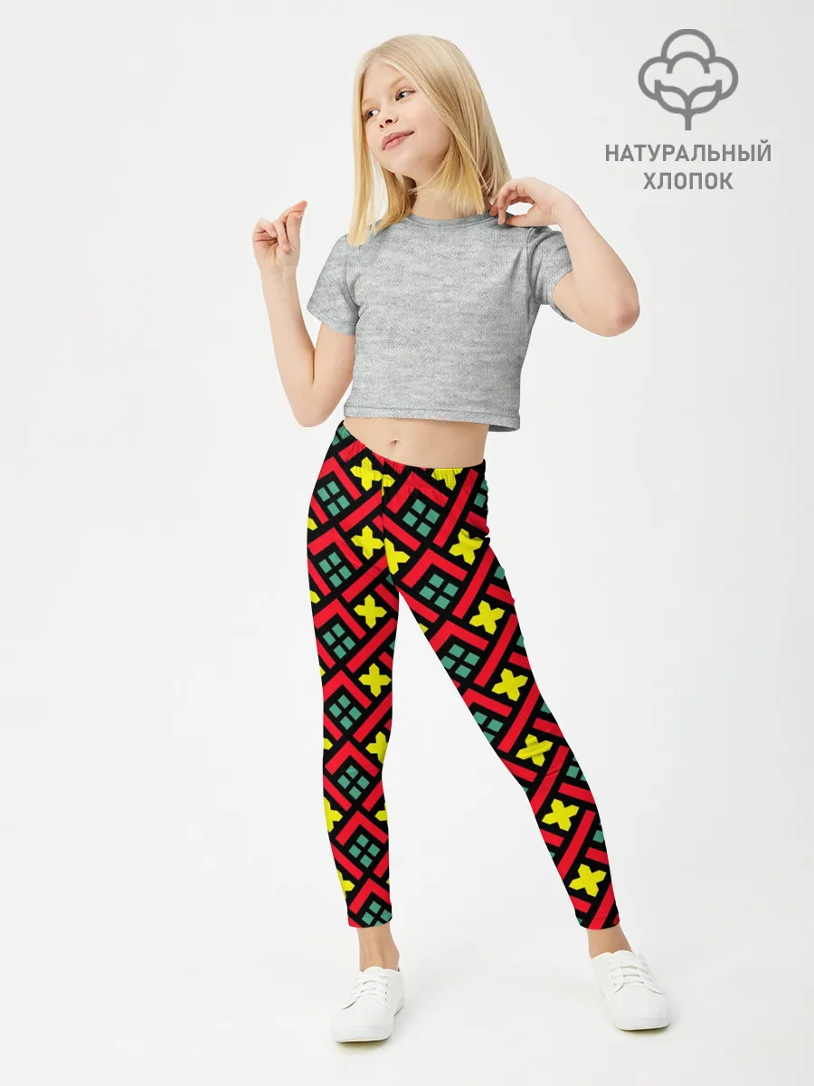 Леггинсы для девочки / Abstract cross armor
