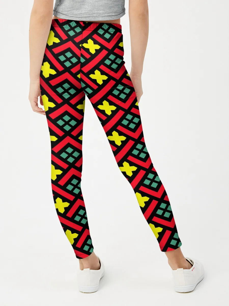 Леггинсы для девочки / Abstract cross armor