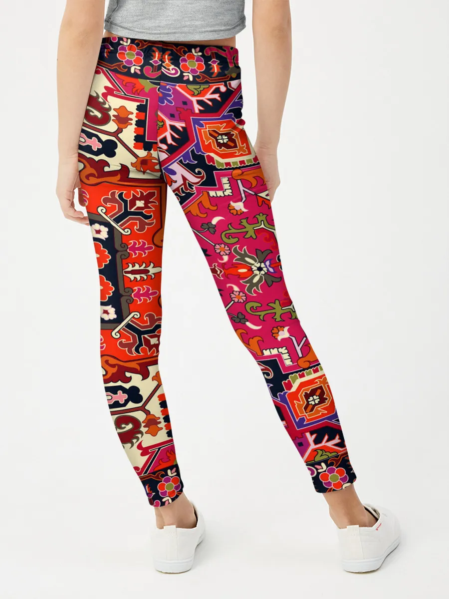 Леггинсы для девочки / Бордовый ковер