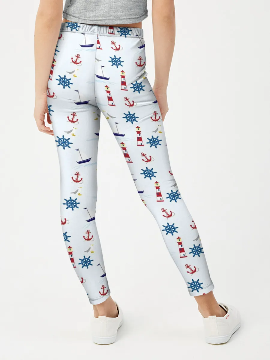 Леггинсы для девочки / Кораблики да маяки