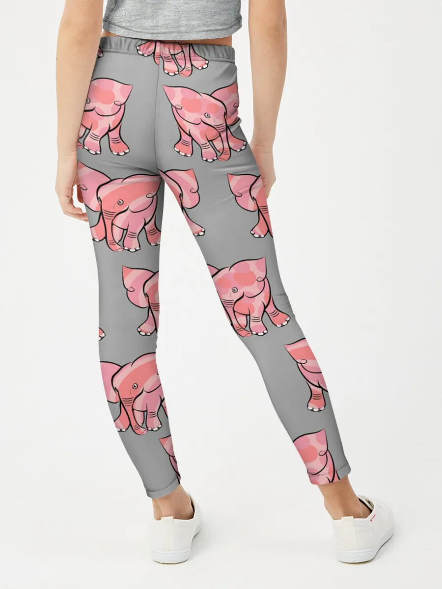 Леггинсы для девочки / РОЗОВЫЕ СЛОНИКИ ПАТТЕРН