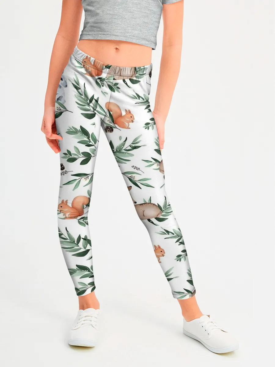 Леггинсы для девочки / Лесные животные