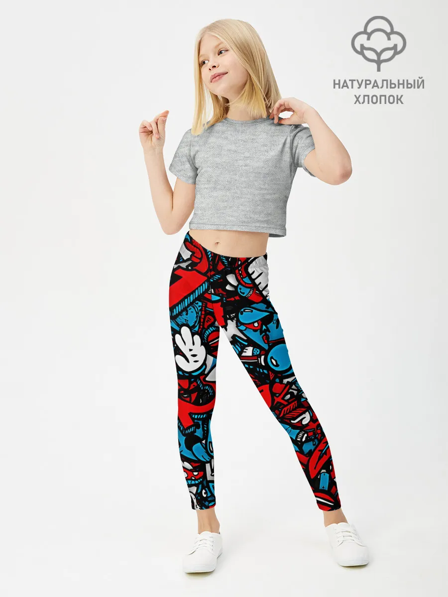 Леггинсы для девочки / Красно синие безумие