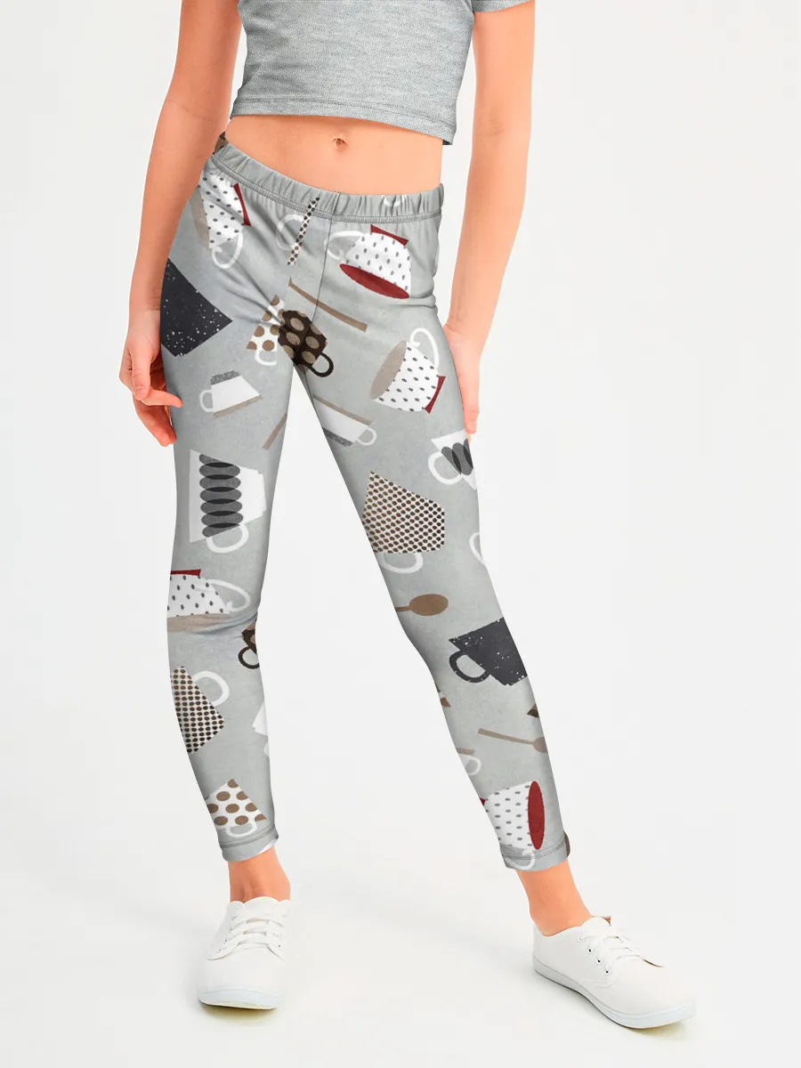 Леггинсы для девочки / Утро начинается с кружки