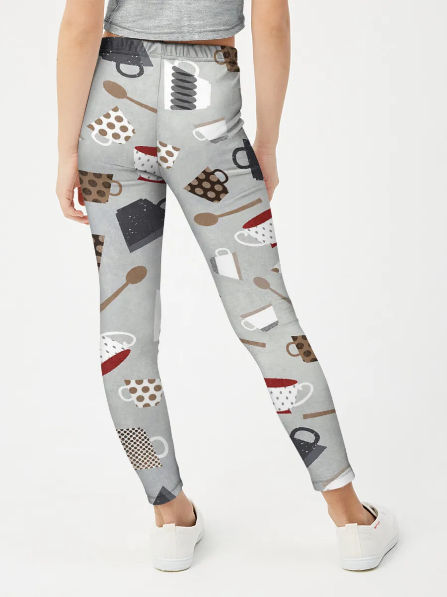 Леггинсы для девочки / Утро начинается с кружки