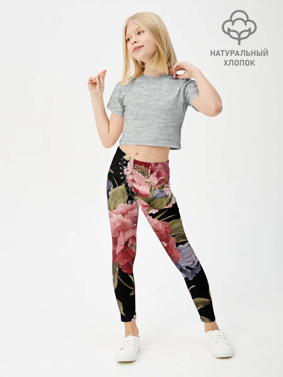 Леггинсы для девочки / Цветы