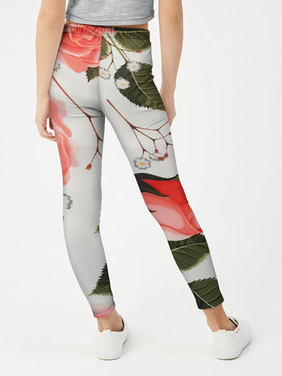 Леггинсы для девочки / Нежные розы