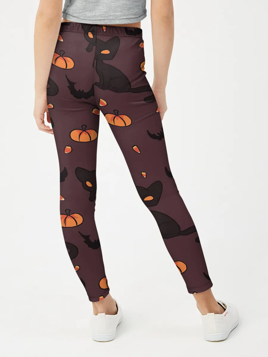 Леггинсы для девочки / Хэллоуиновский кот