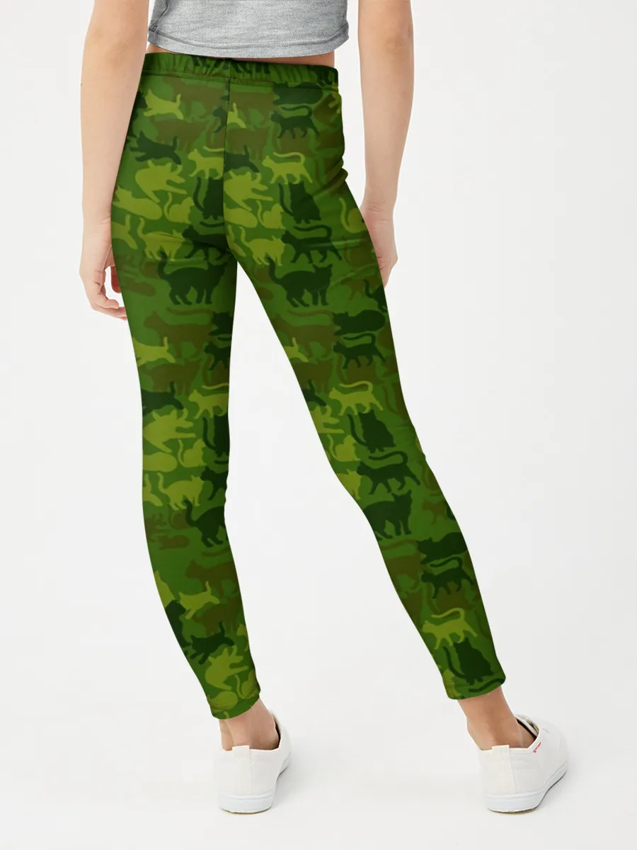 Леггинсы для девочки / Камуфляж | Котики