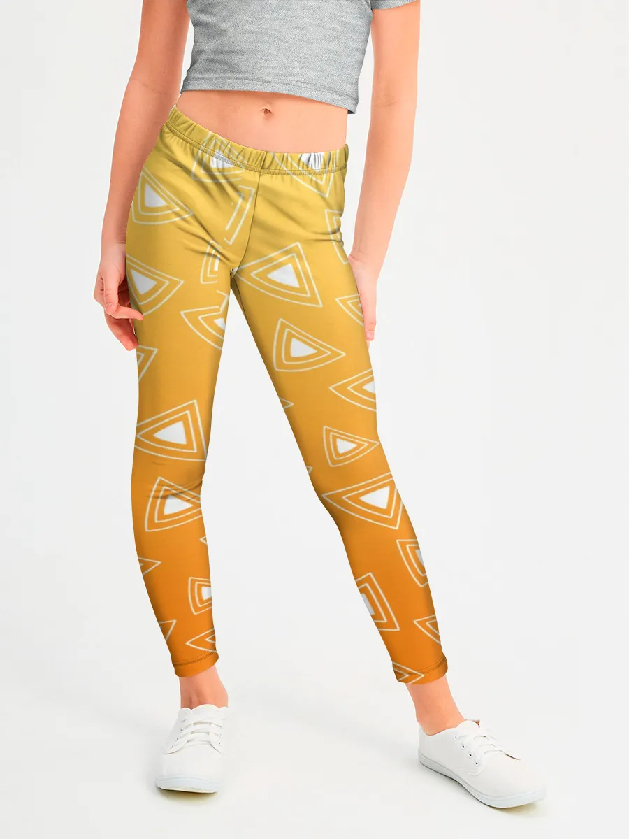Леггинсы для девочки / Kimetsu no yaiba оранжевый паттерн