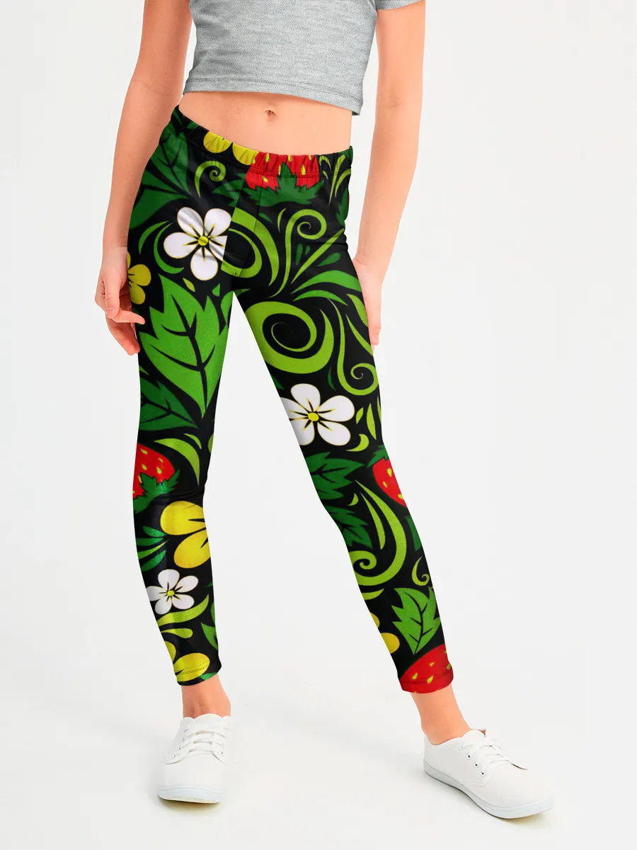 Леггинсы для девочки / Хохлома