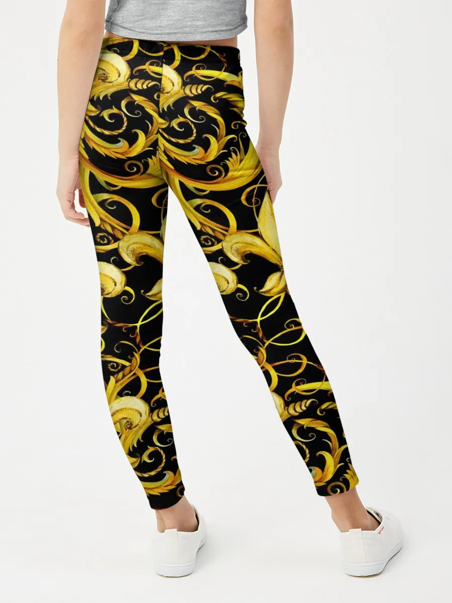 Леггинсы для девочки / gold spades