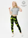 Леггинсы для девочки / Зеленые листья