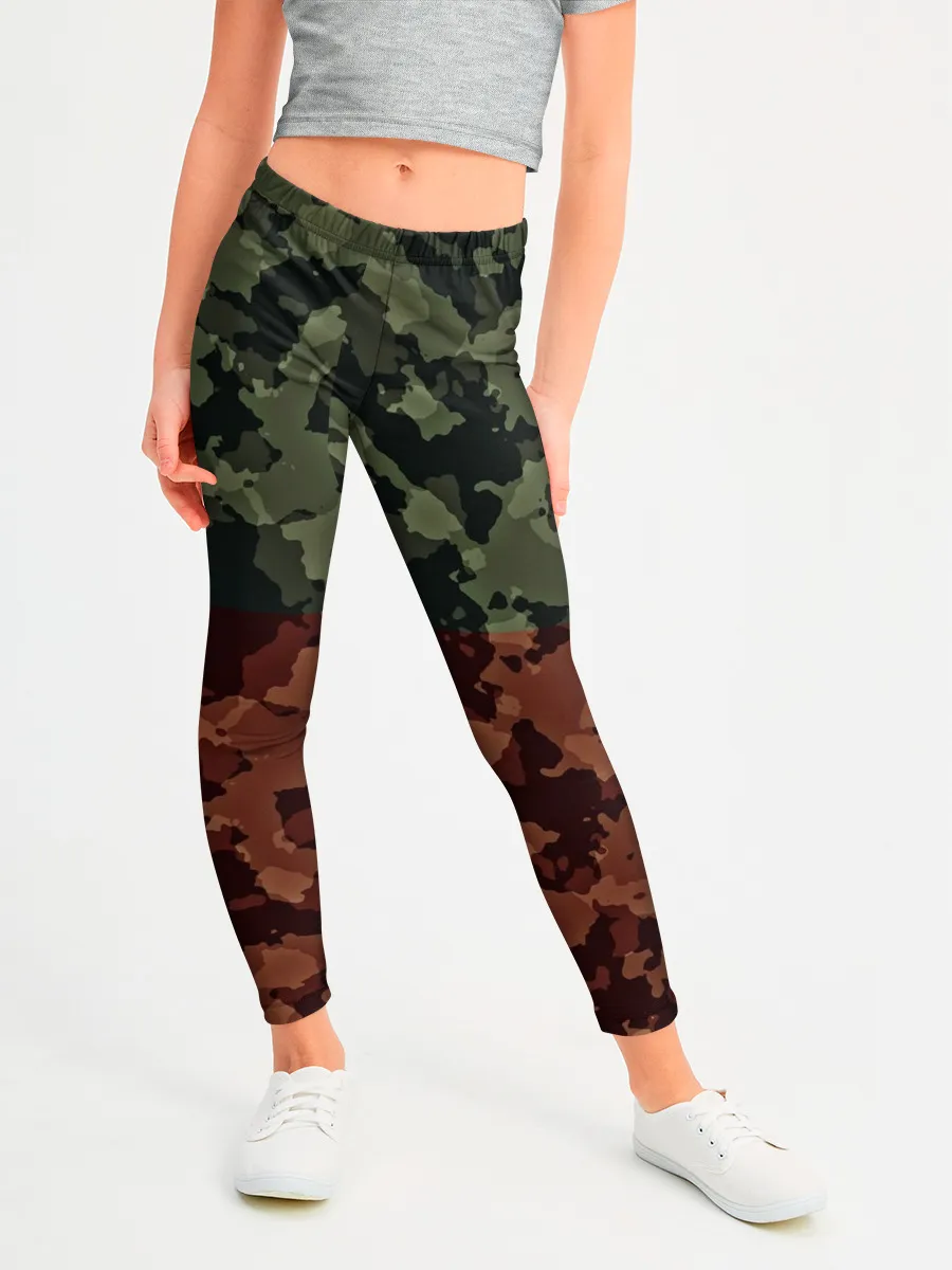 Леггинсы для девочки / Двойной камуфляж