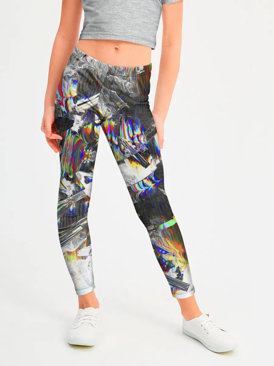 Леггинсы для девочки / Gasoline stains abstraction