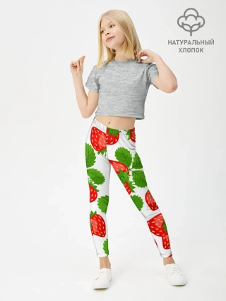 Леггинсы для девочки / Клубника