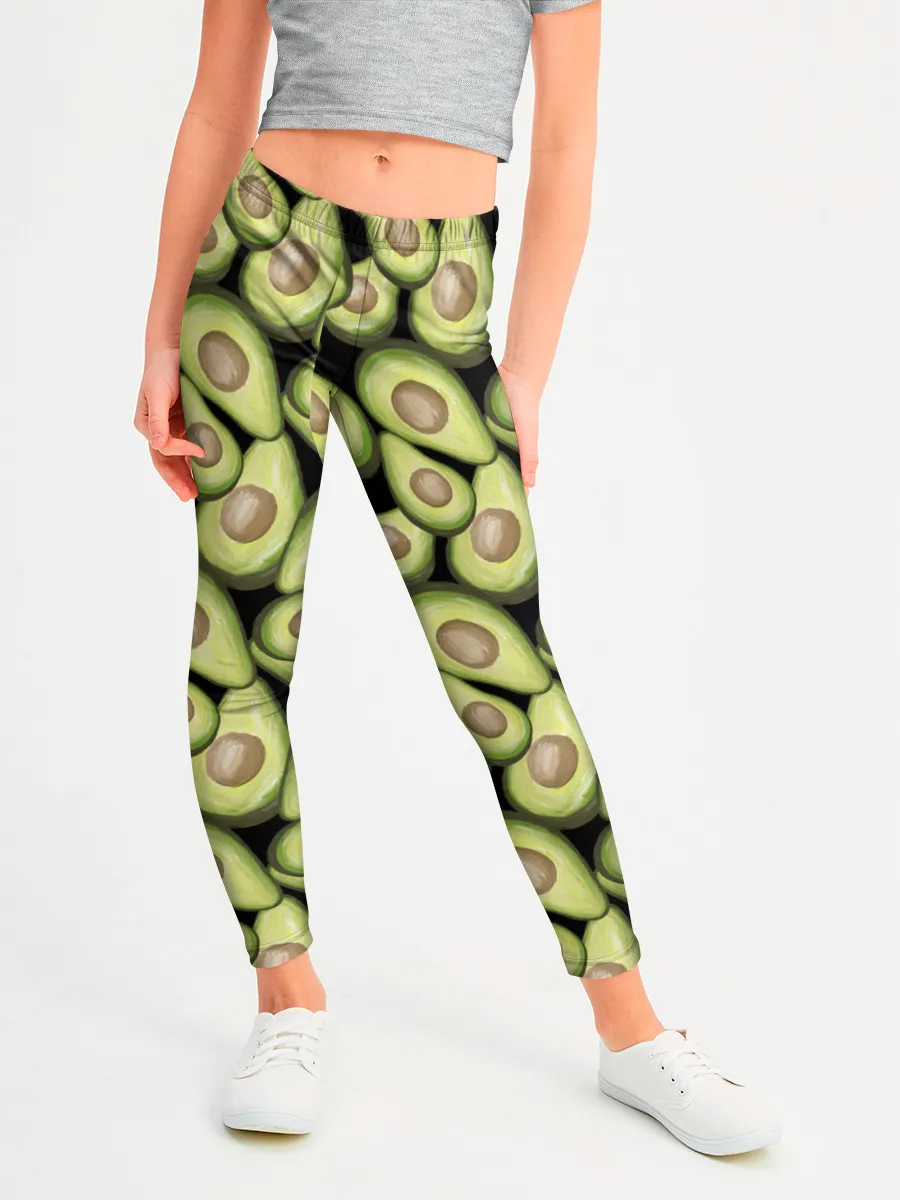 Леггинсы для девочки / Авокадо