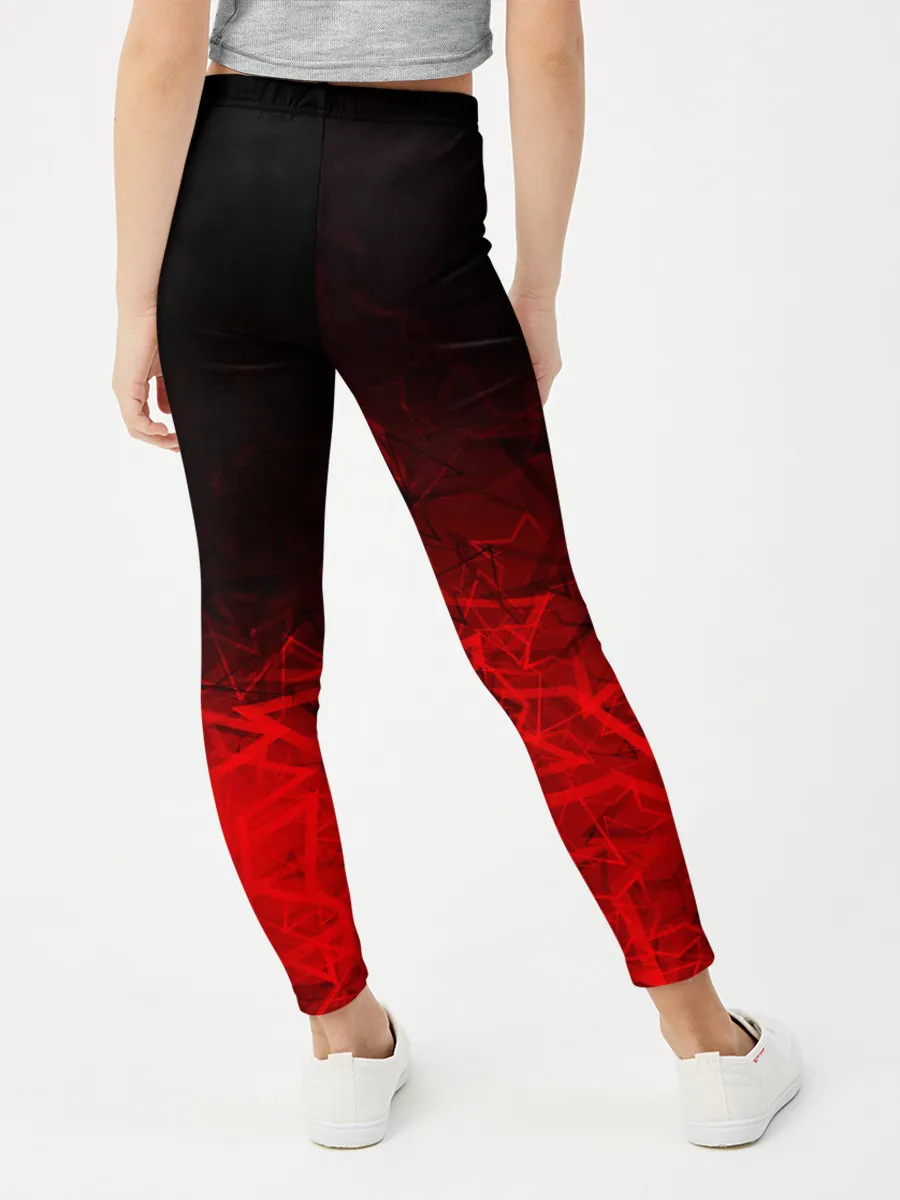 Леггинсы для девочки / КРАСНО-ЧЕРНЫЙ ГРАДИЕНТ