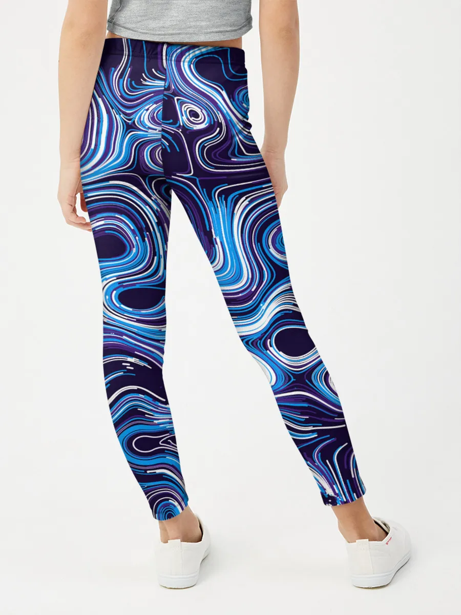 Леггинсы для девочки / Синие линии