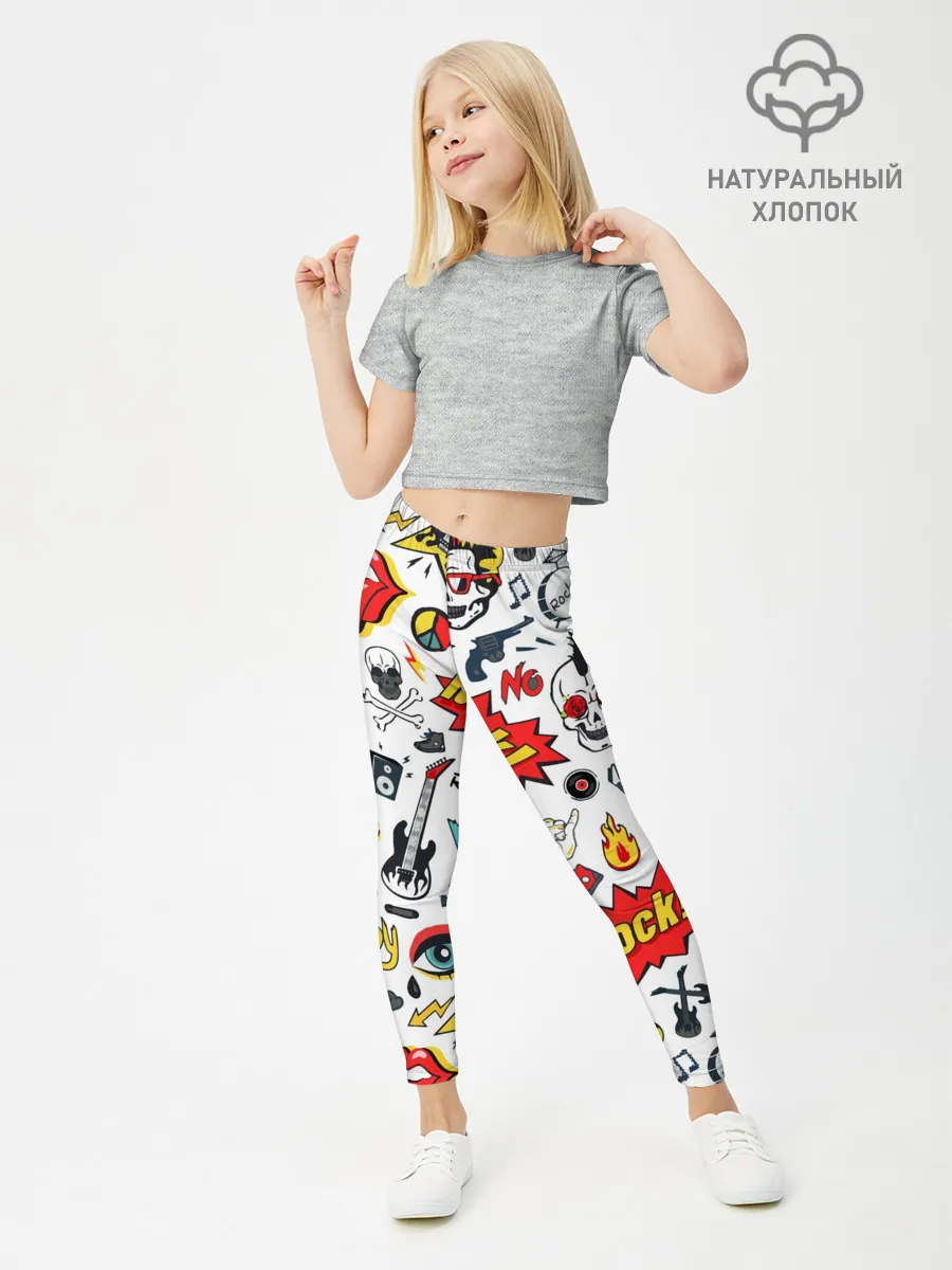 Леггинсы для девочки / Я ЛЮБЛЮ РОК