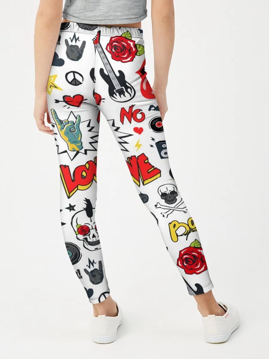 Леггинсы для девочки / Я ЛЮБЛЮ РОК