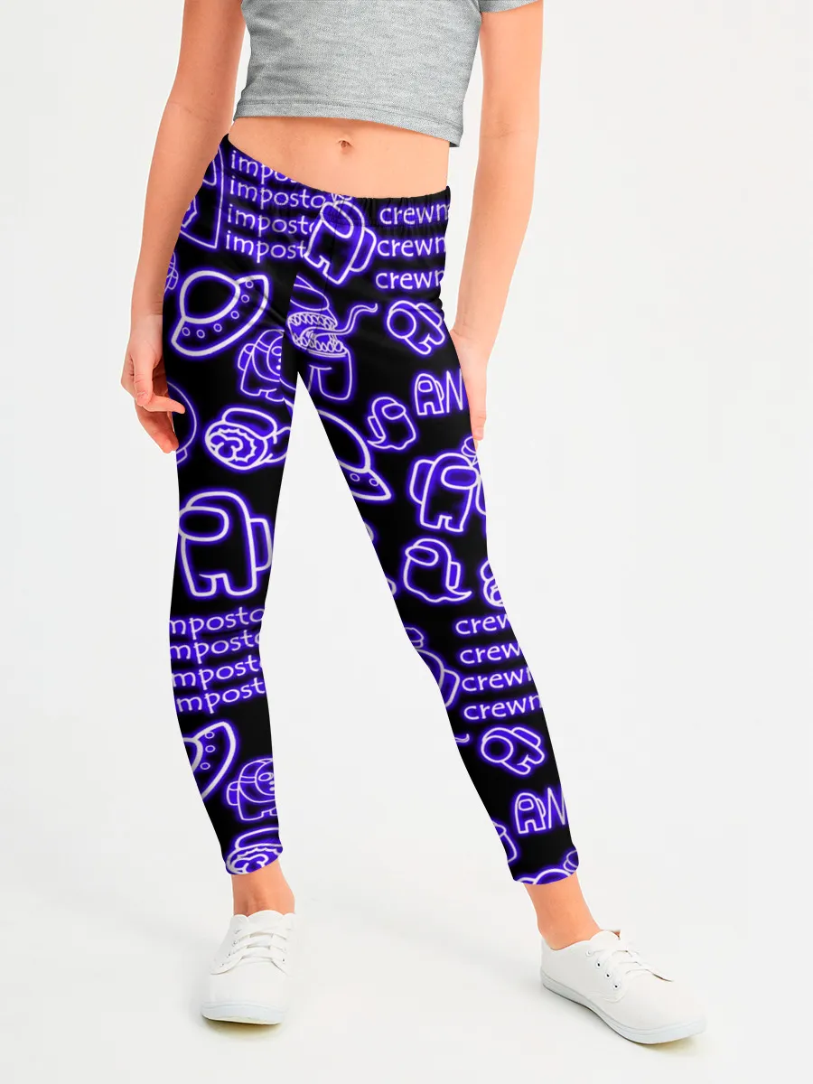 Леггинсы для девочки / AMONG US | NEON
