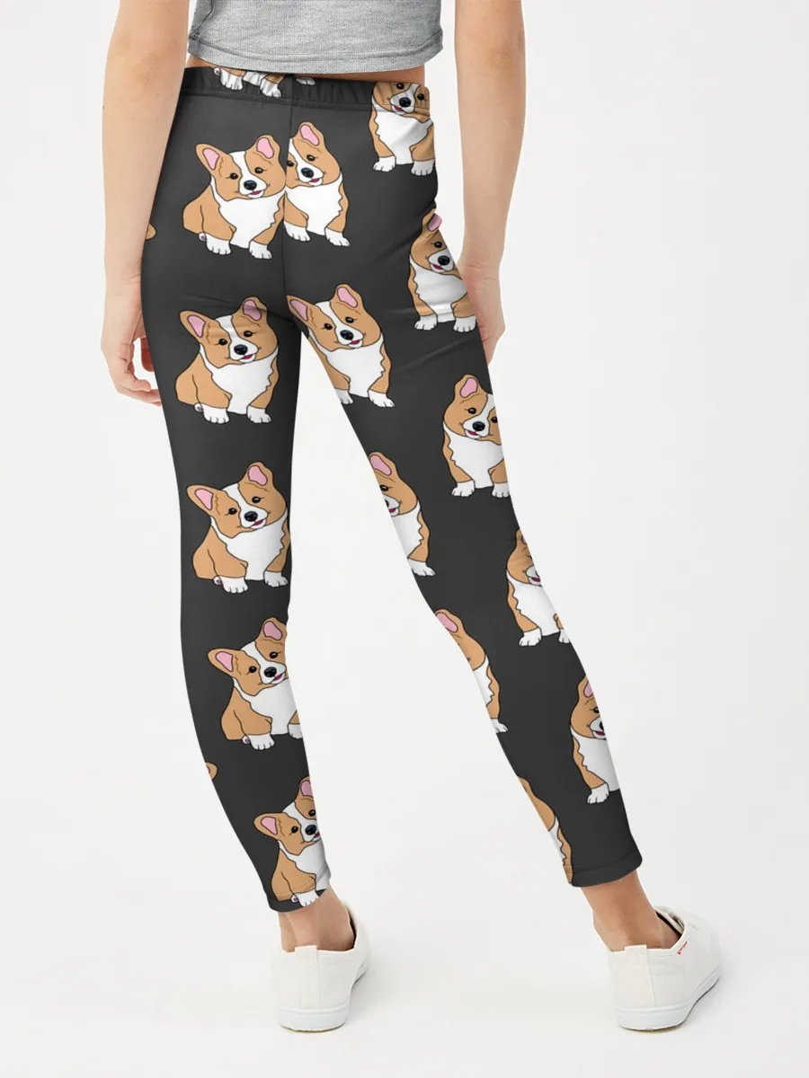 Леггинсы для девочки / Корги малыши