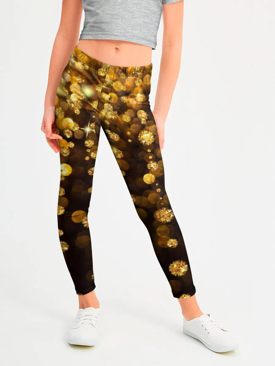 Леггинсы для девочки / ЗОЛОТЫЕ БЛЕСТКИ