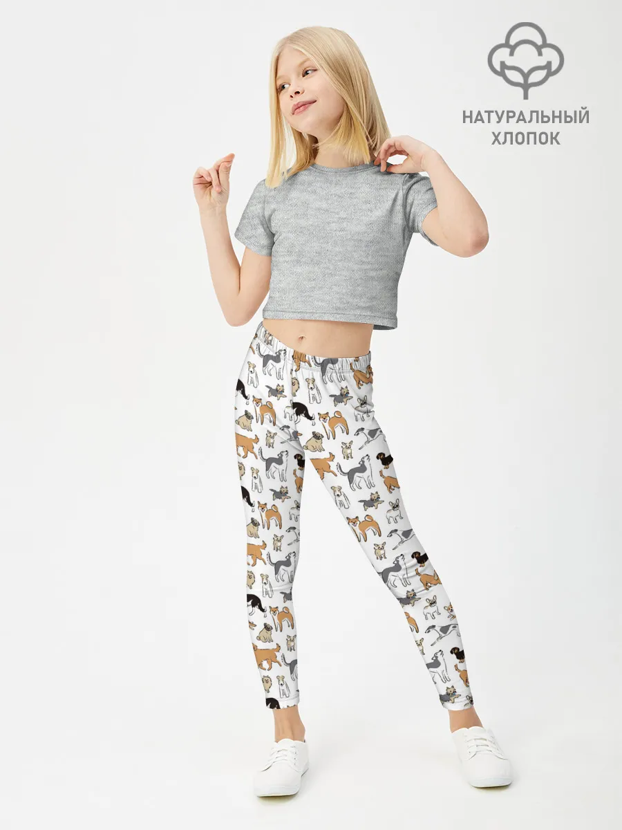Леггинсы для девочки / Узор собаки много