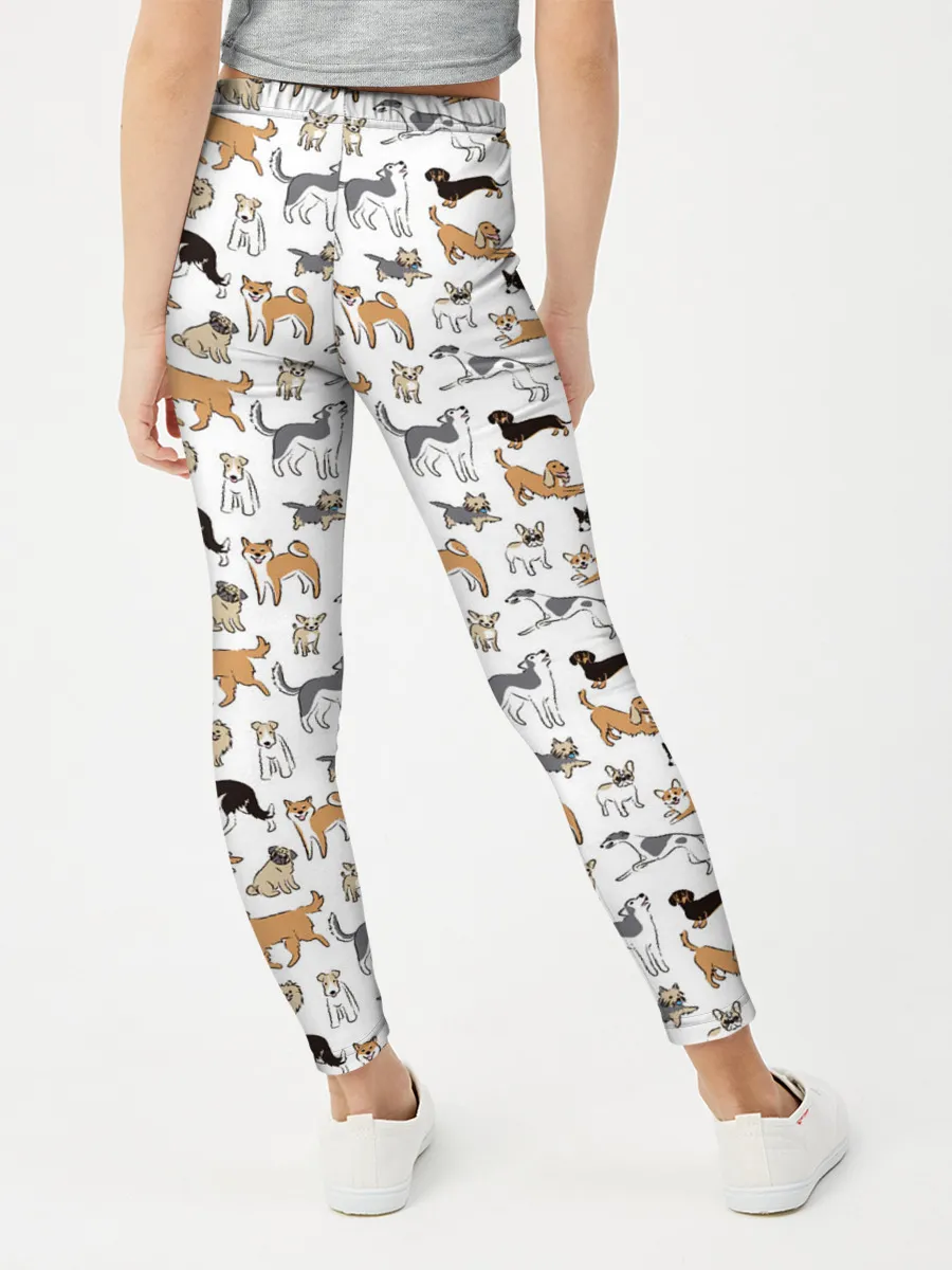 Леггинсы для девочки / Узор собаки много