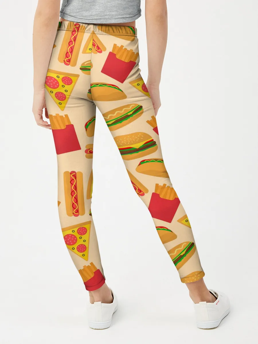 Леггинсы для девочки / Фастфуд