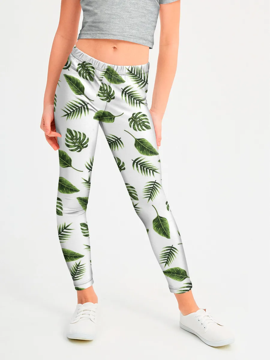 Леггинсы для девочки / папоротник