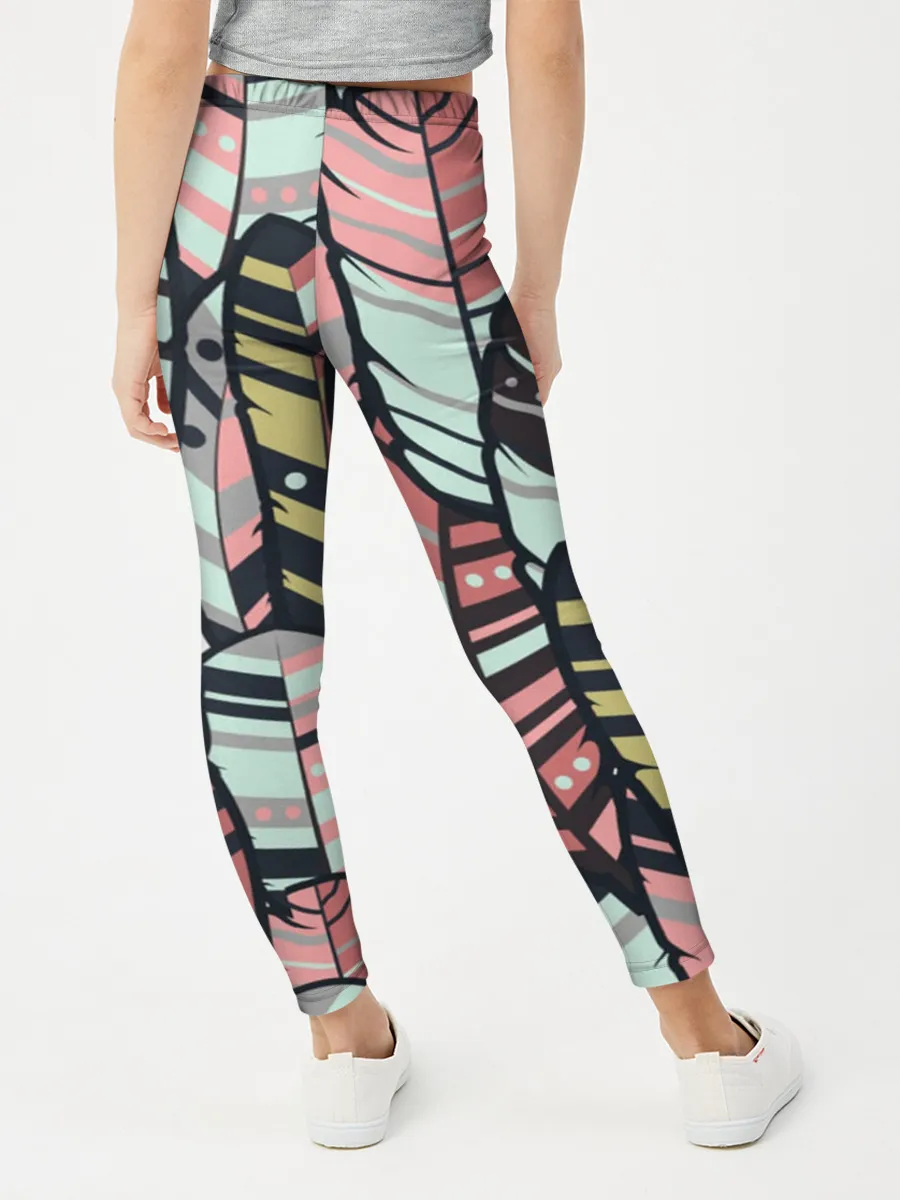 Леггинсы для девочки / Индейские перья