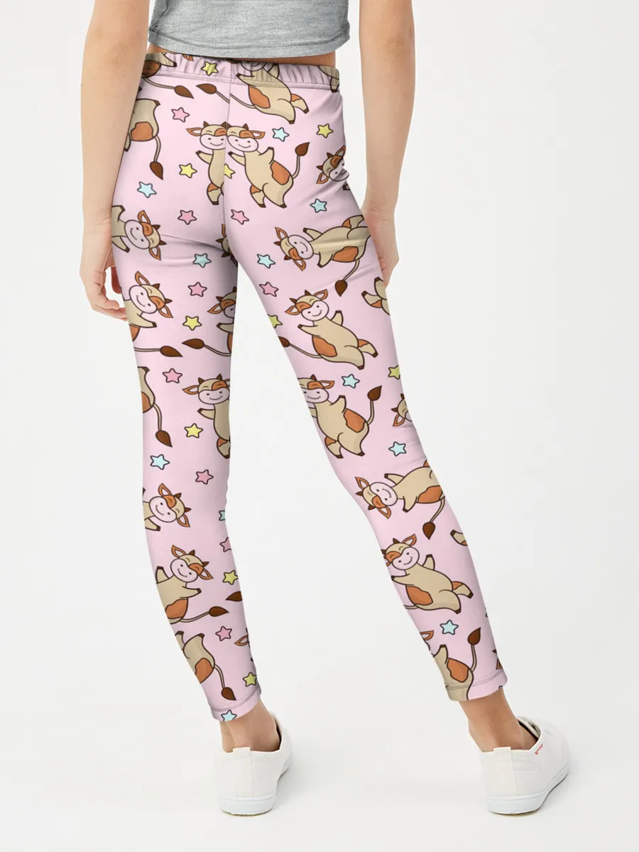 Леггинсы для девочки / Фон с бычками