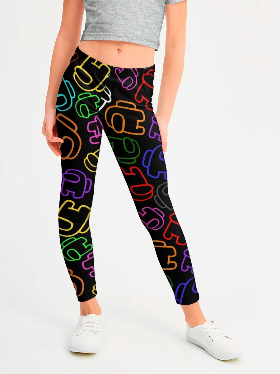 Леггинсы для девочки / AMONG US NEON