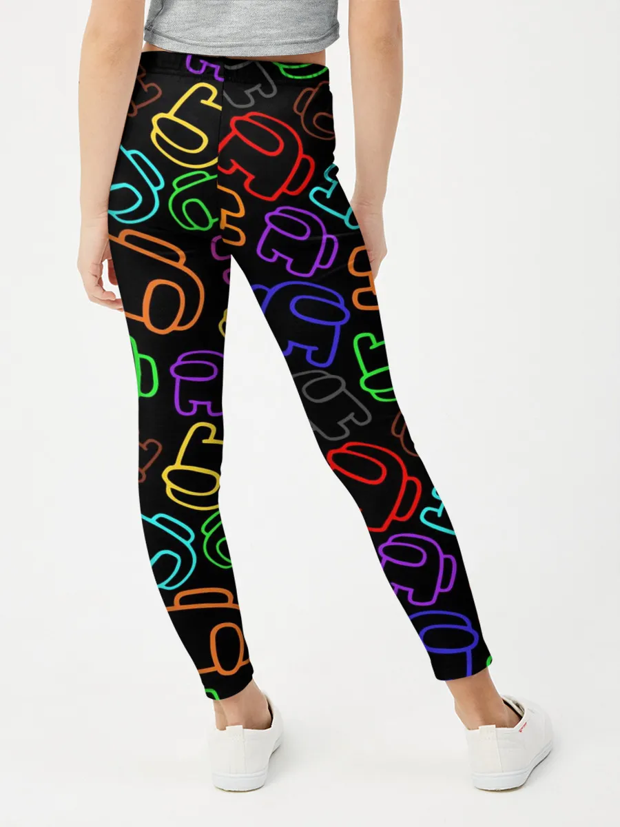 Леггинсы для девочки / AMONG US NEON