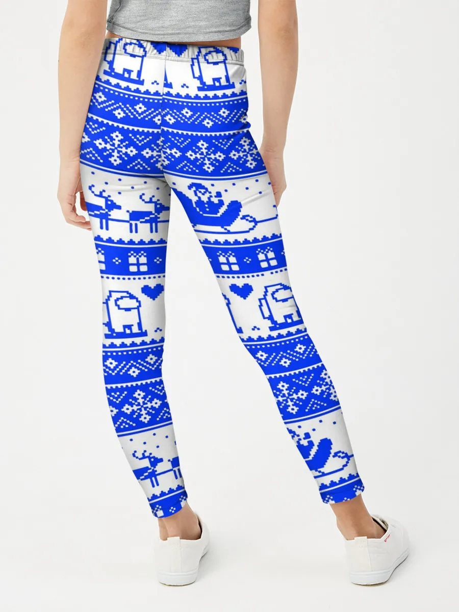 Леггинсы для девочки / AMONG US НОВОГОДНИЙ УЗОР