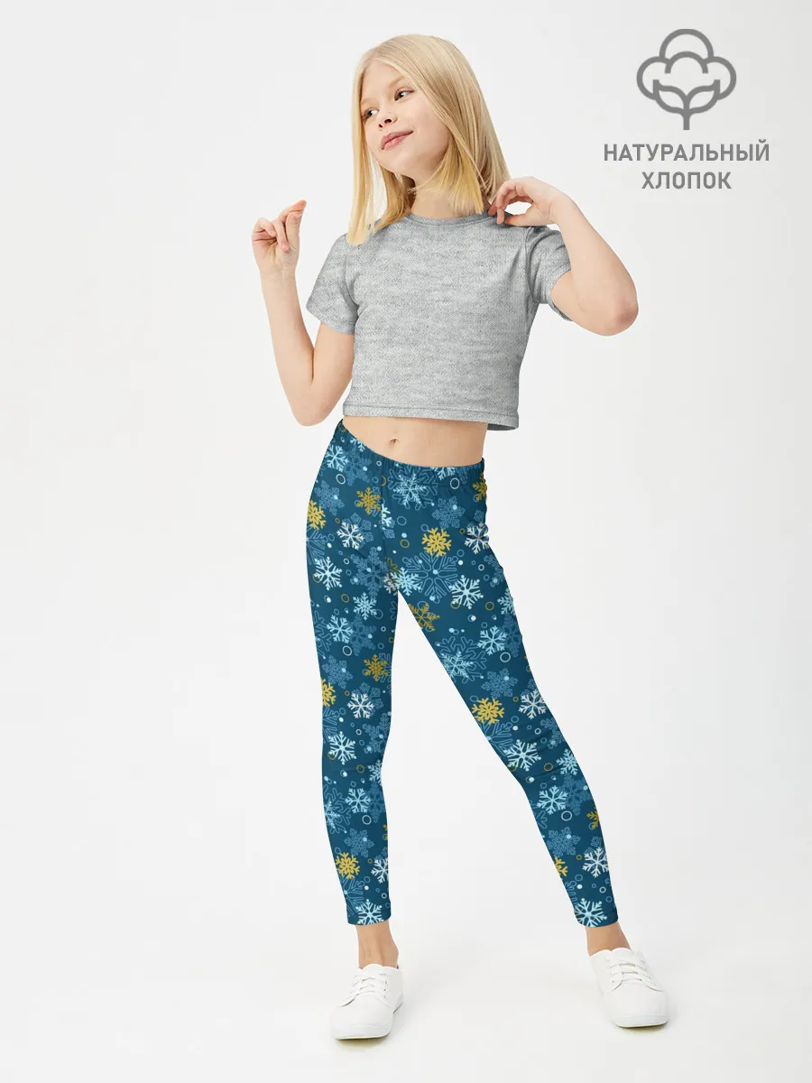 Леггинсы для девочки / Снежинки