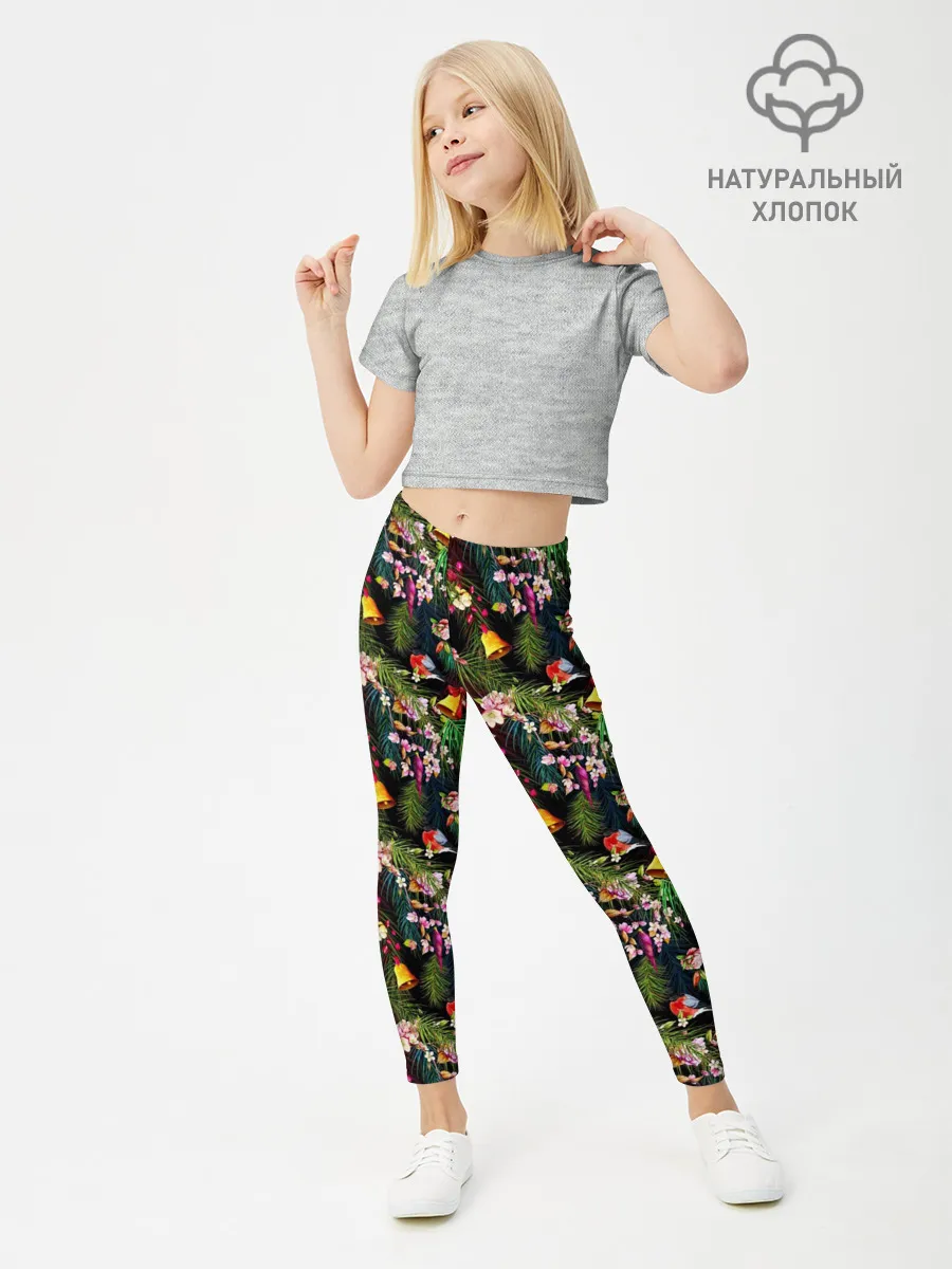 Леггинсы для девочки / Новогодняя Ёлка