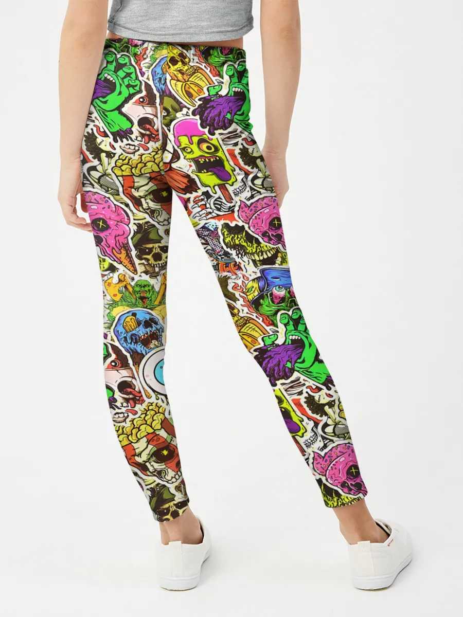 Леггинсы для девочки / Граффити монстров