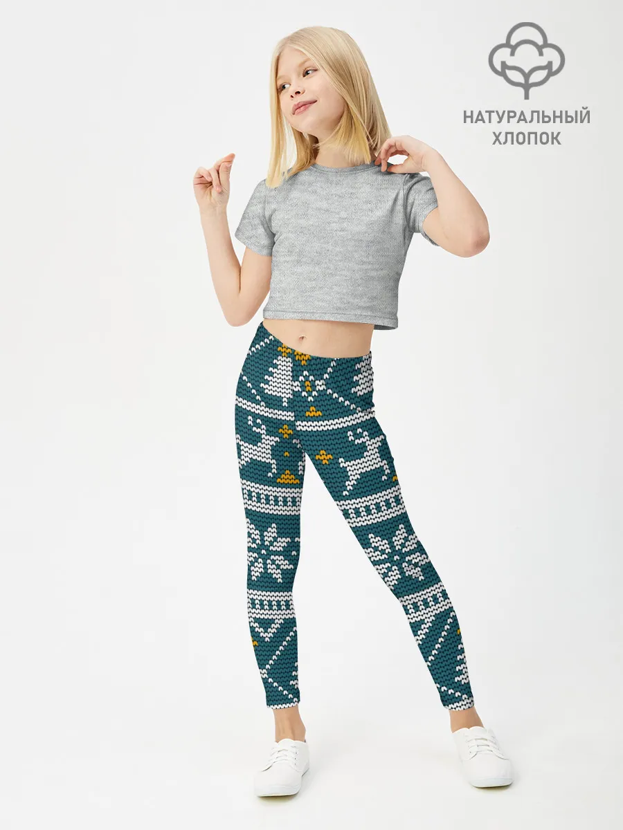 Леггинсы для девочки / Новогодний узор