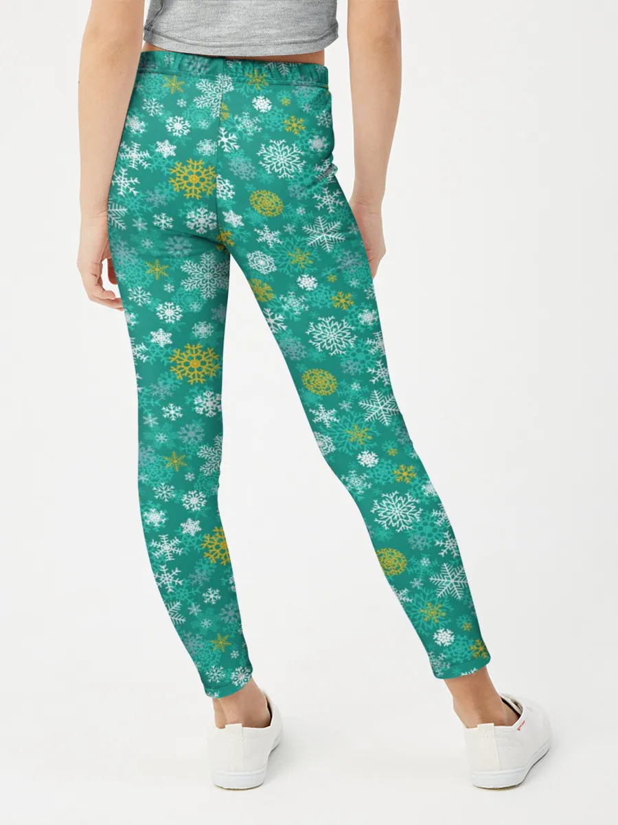 Леггинсы для девочки / Снежинки