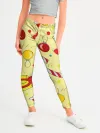 Леггинсы для девочки / Новогодний узор на желтом фоне