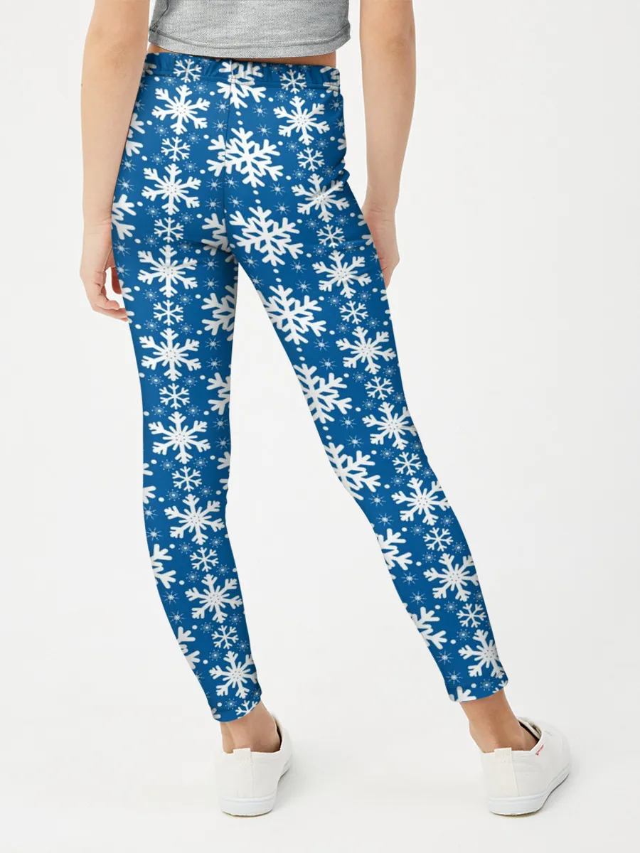 Леггинсы для девочки / Снежинки