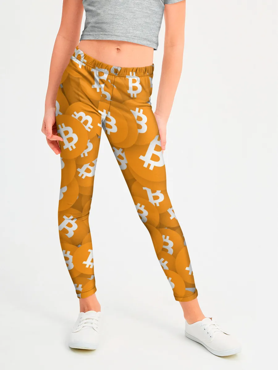 Леггинсы для девочки / Я БИТКОИН / I AM BITCOIN