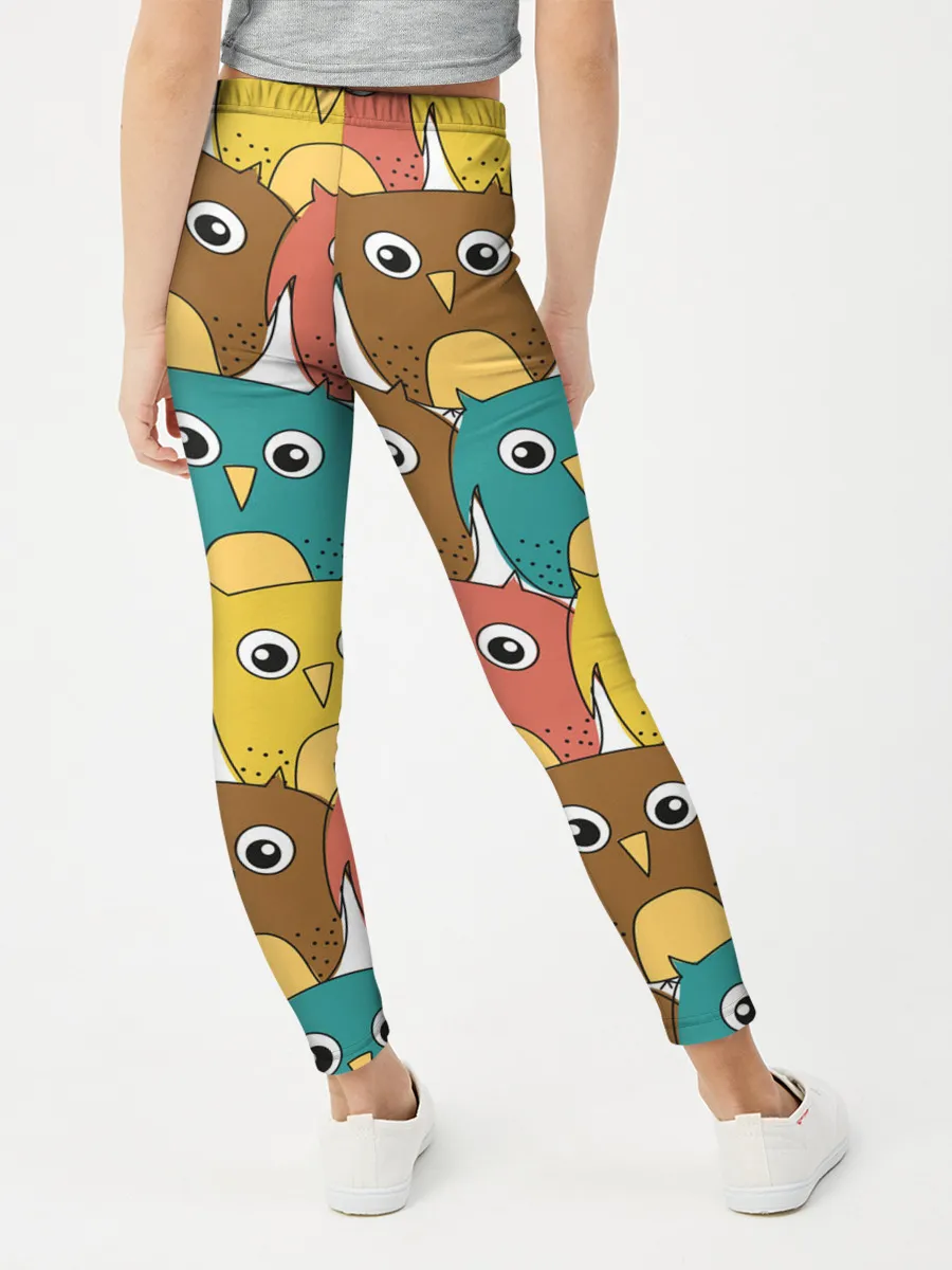 Леггинсы для девочки / Разноцветные совы