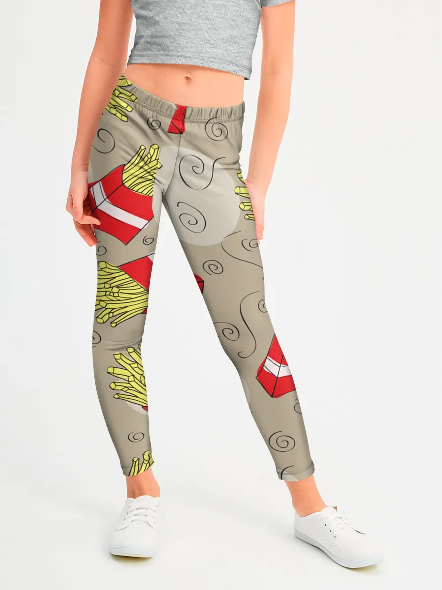 Леггинсы для девочки / Фастфуд - Картошка фри