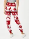 Леггинсы для девочки / Новый Год | Олени и снежинки