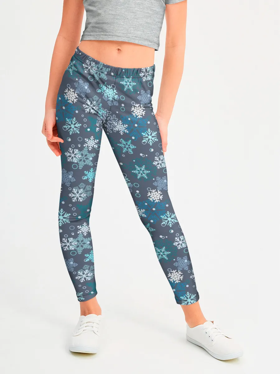 Леггинсы для девочки / Снежинки